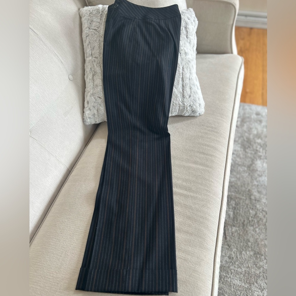 LOFT Black Pinstripe Trousers